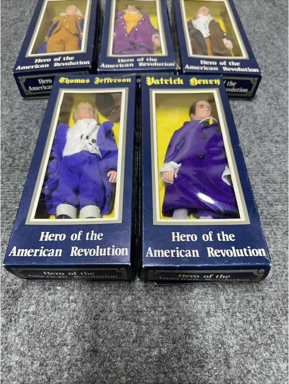 Vintage Hero of the American Revolution Doll Lot Of 5  New Damaged Box!